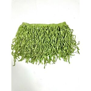 Vintage Green Raffia Style Hula Skirt Luau Costume Tropical Mini Skirt Hand Made